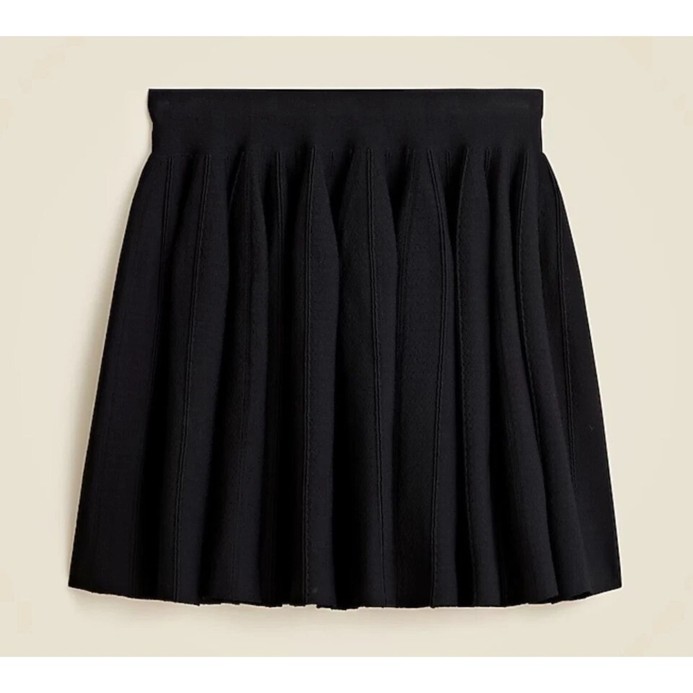 J.Crew Flouncy Mini Sweater Skirt XXS Black 90s Y2K Academia Preppy Flirty NWT